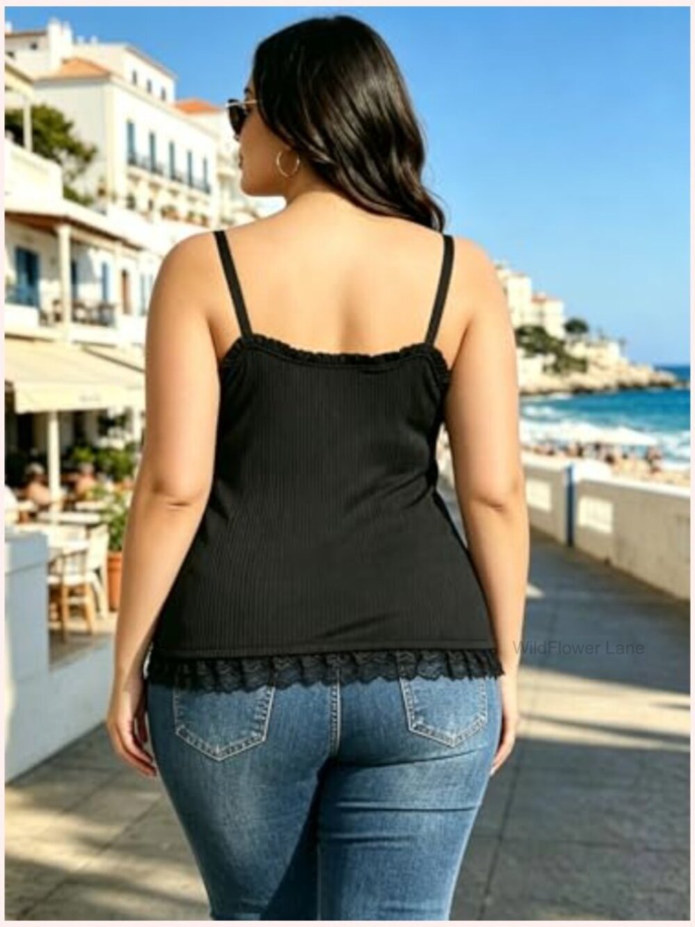 Women's Plus Size Lace Up Corset Cami Tank Top Gothic Tunic - Picture 3 of 7